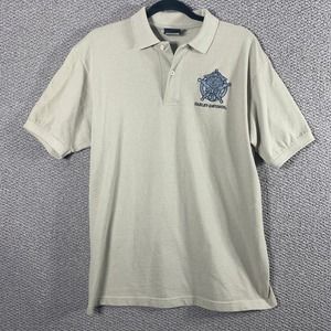 Harley Davidson Mens Polo Shirt Size Large Tan Short Sleeve Biker‎ Motorcycle
